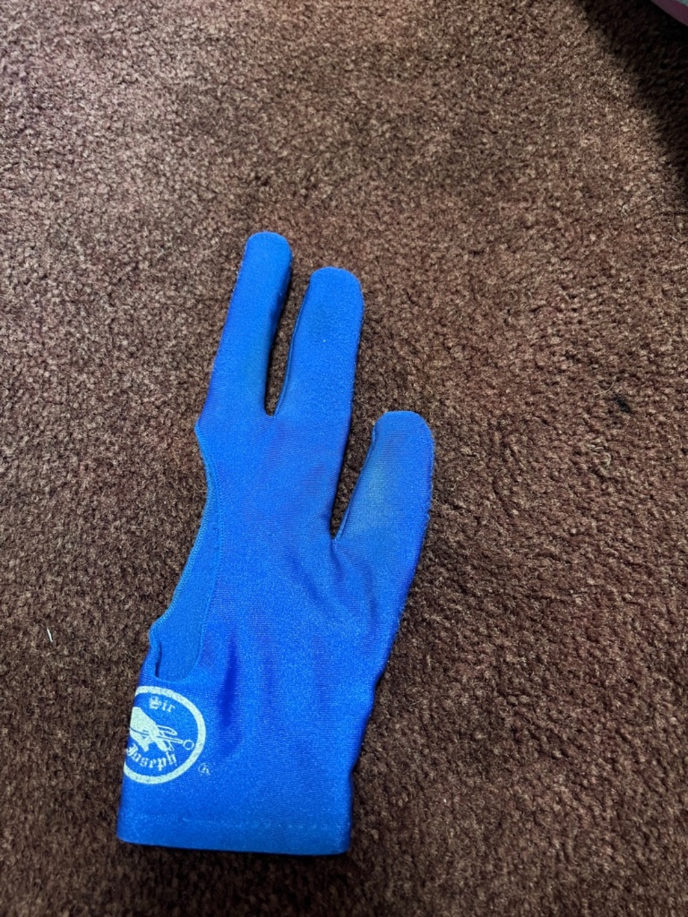 Blue Three-Finger Shooting/Billiard Glove